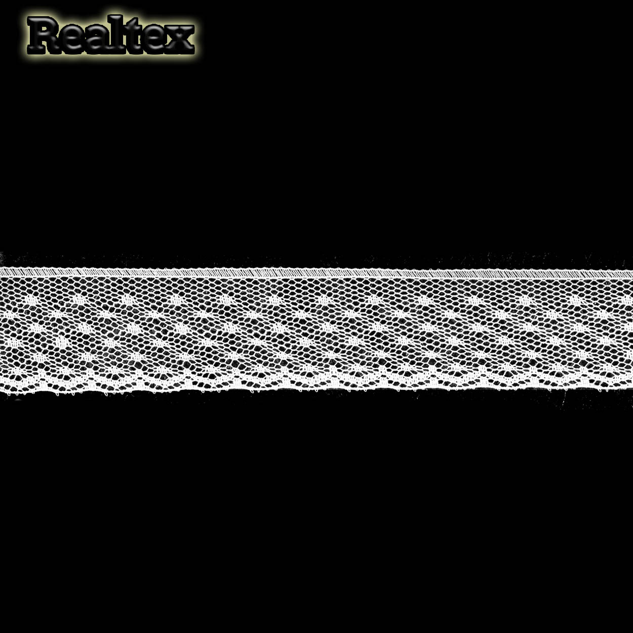Кружево капроновое Реалтекс  35мм SC 608 (25м) цв.белый
