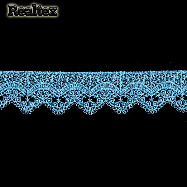 Кружево  гипюр  Realtex  43мм LF-462 цв.29 ярко-голубой  