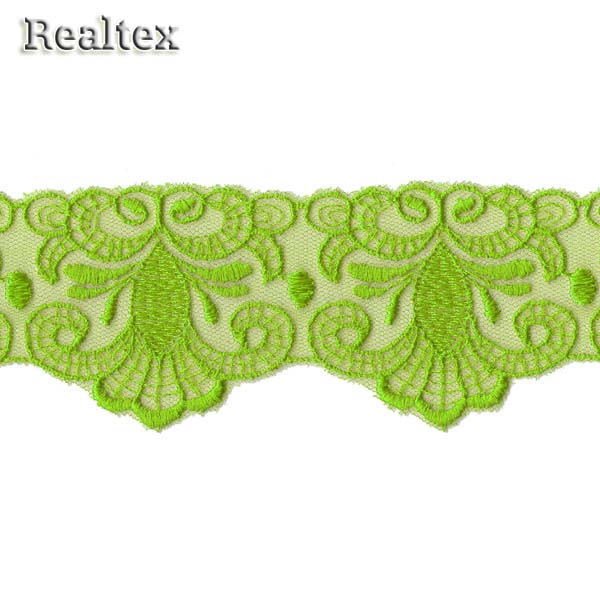 Кружево на сетке  50мм 54-4058 цв.069 яр.салатовый