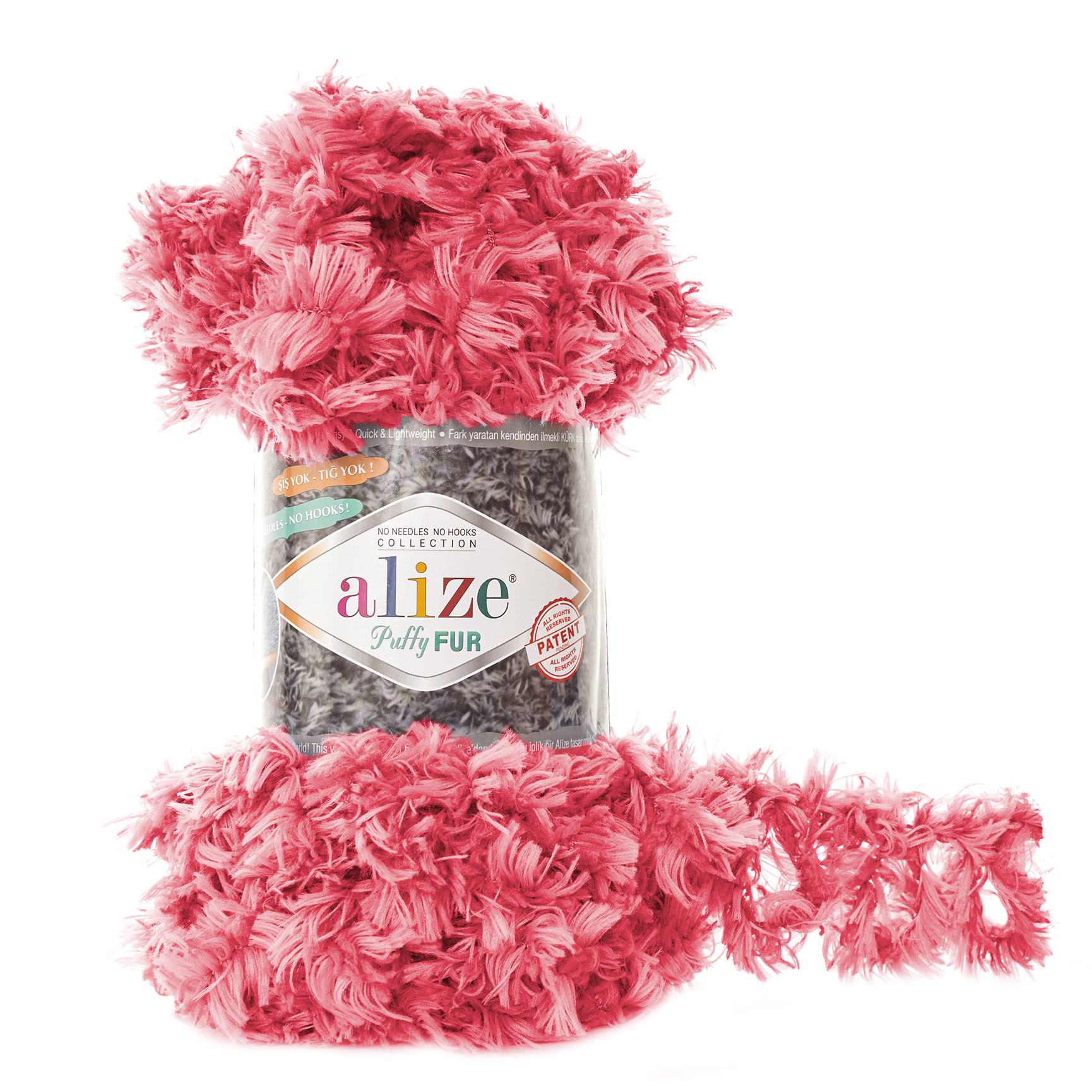 Пряжа Alize "Puffy Fur" (100гр) цв.6115 коралловый