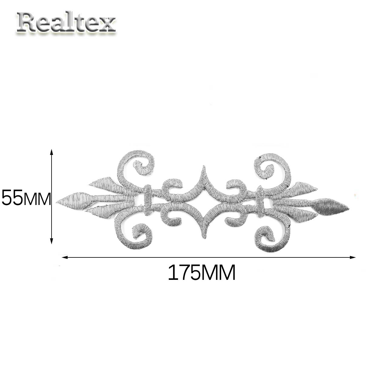 Термоаппликации орнамент Реалтекс R-3116 цв.серебро