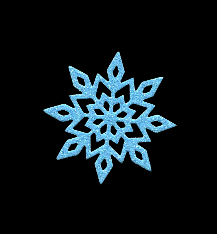 Набор 02 "Снежинки" из глиттерного фоамирана 50мм (10 шт) цв.бирюза