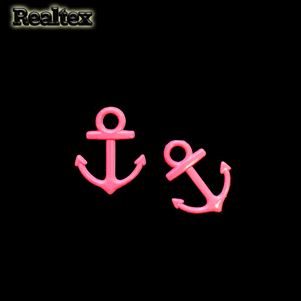 Подвеска металл 2493 "Якорь" 15*19мм цв.розовый