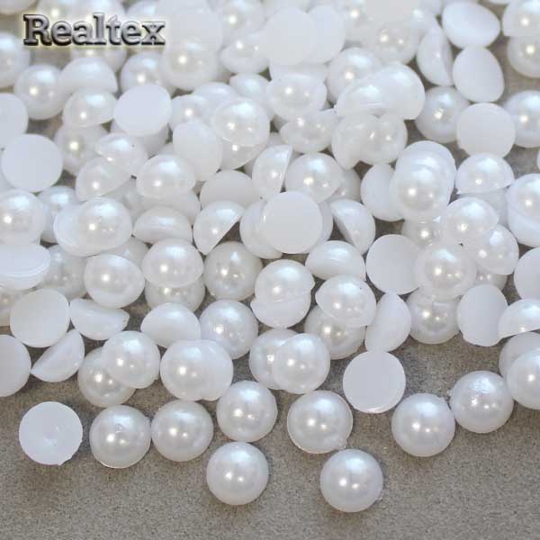 Полу-бусы Realtex  6мм (500гр) цв.33 белый 