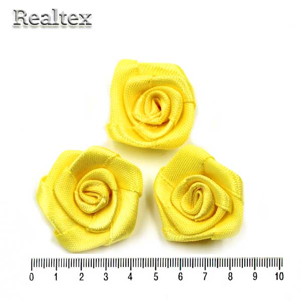 Розочки пришивные атласные Realtex R-5 цв.лимонный