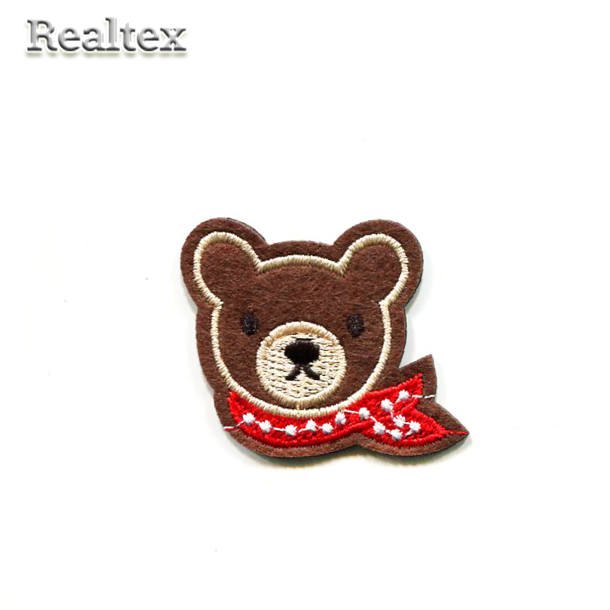 Термоаппликации детские Realtex RT-108 "Голова мишки с красным шарфом"