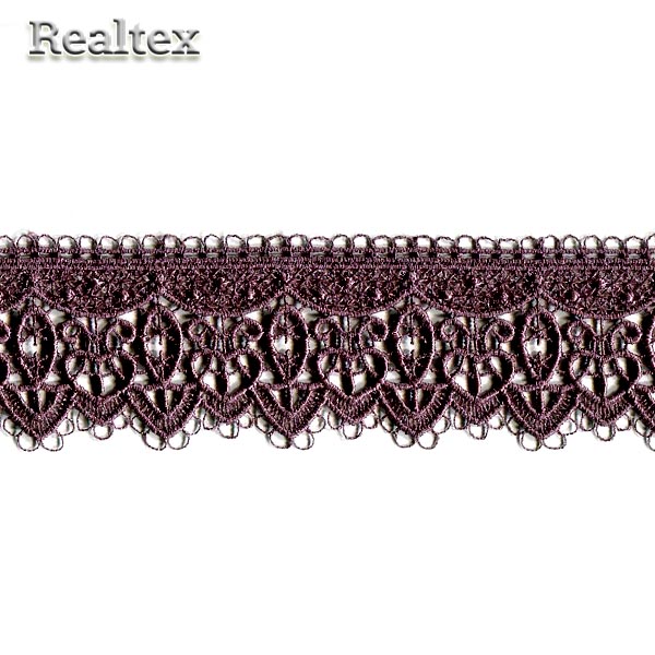 Кружево  гипюр  Realtex  40мм LF-071 цв.04 брусничный  