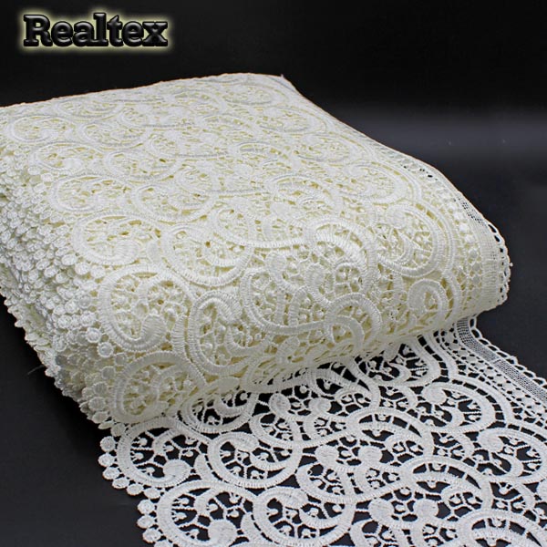 Кружево Realtex гипюр 280мм 8GP6115 цв.молочный