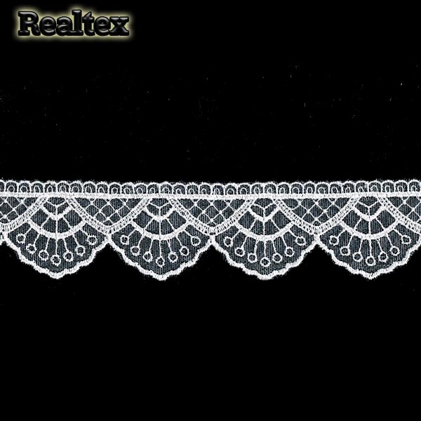Кружево Реалтекс на сетке  50мм 8BE1114 цв.белый