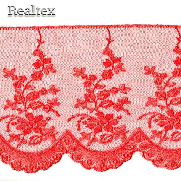 Кружево на сетке 170мм 45-4036 цв.068 яр.коралл