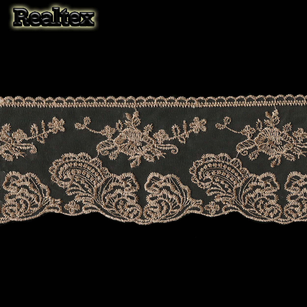 Кружево на сетке 105мм TBY.BL.40467 цв.N4815 кофе