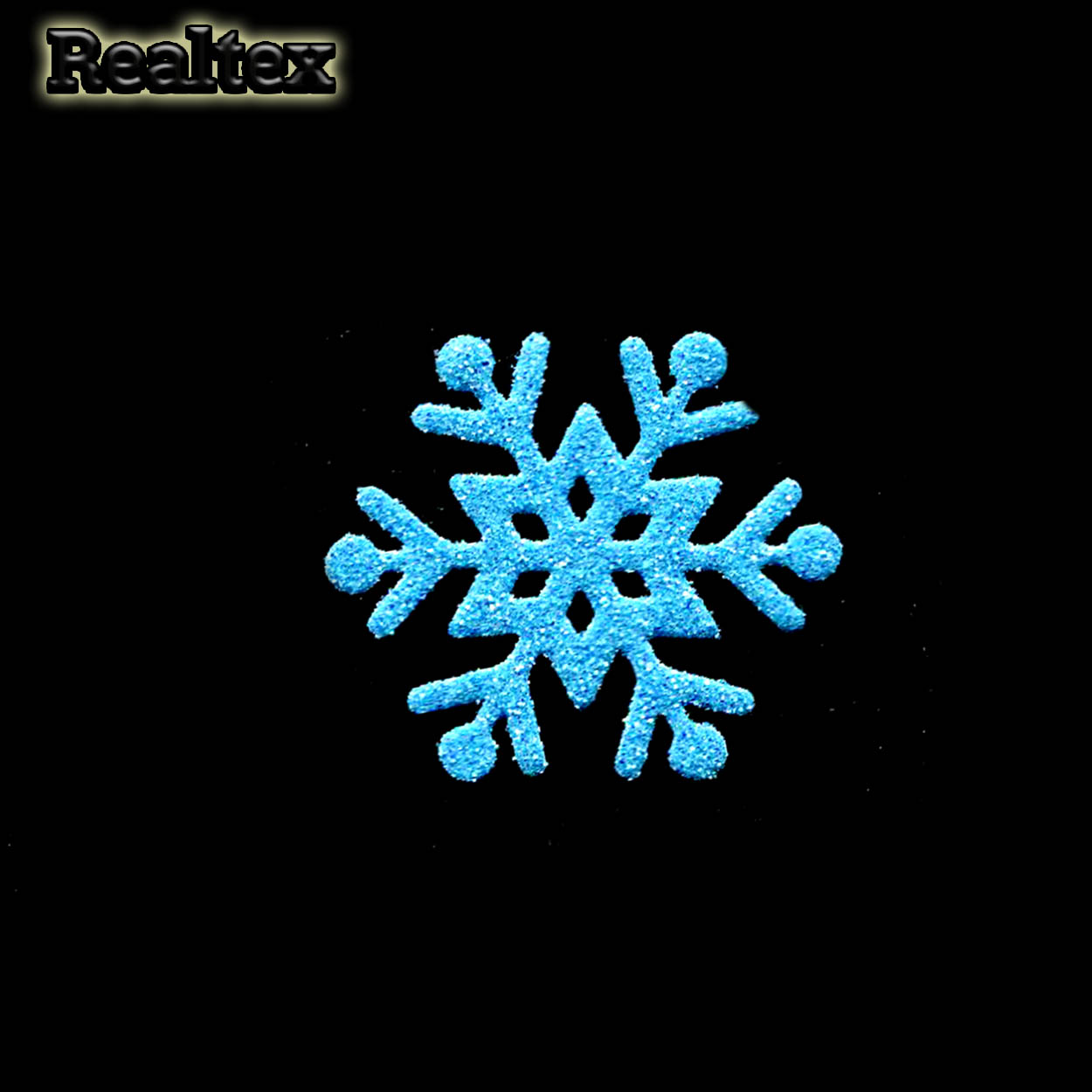 Набор 11 "Снежинки" из глиттерного фоамирана 40мм (10 шт) цв.бирюза