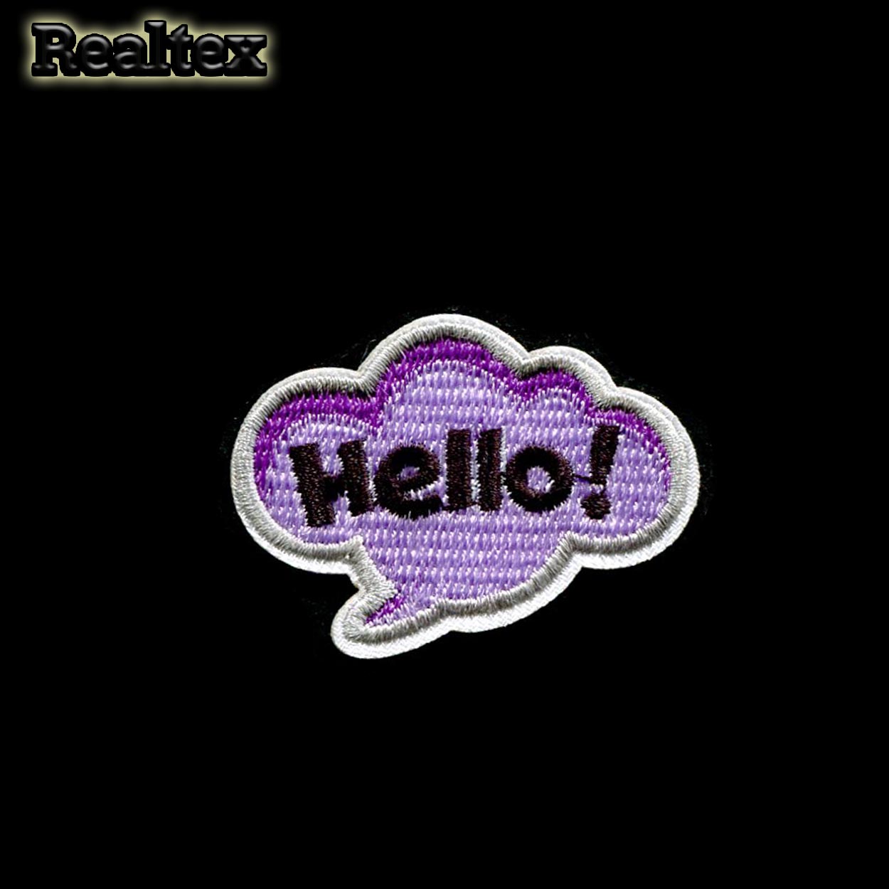  Термоаппликации детские Realtex S-5685  "HELLO" цв.сиреневый/черный