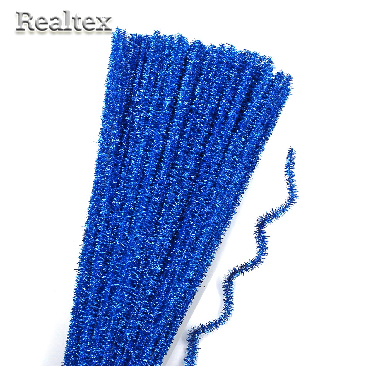 Проволока "Синель" Realtex с люрексом для творчества N d-6мм 30см (100шт) цв.В-010 синий