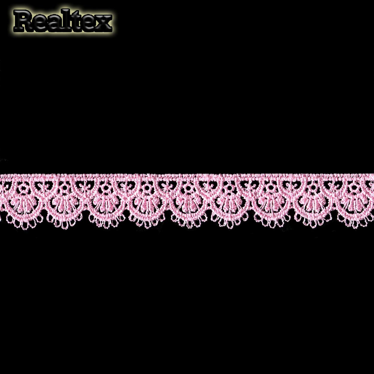 Кружево  гипюр  Realtex  18мм LF-190/CS091 цв.112 розовый  