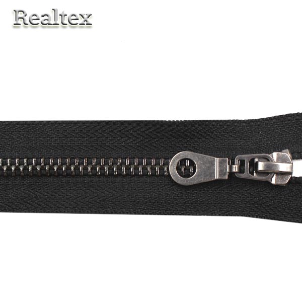 Молния металл Реалтекс Т.5 1замок 40см разьемная (бегунок капля) цв.черный никель/черный