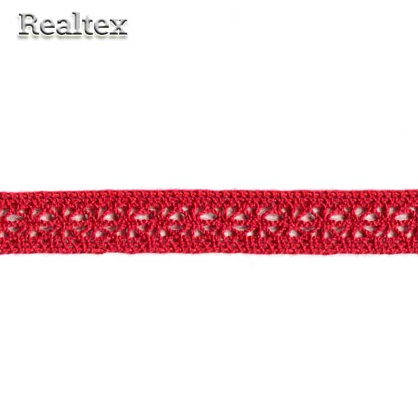 Кружево вязаное  15мм 15.01.099 (25м) цв.16 красный