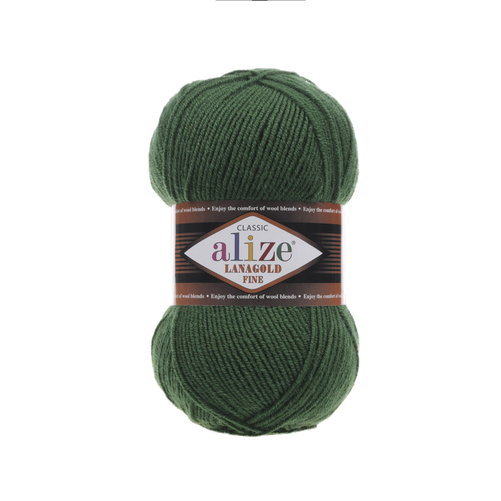 Пряжа Alize "Lana Gold Fine" (100гр) цв.118 темно-зеленый