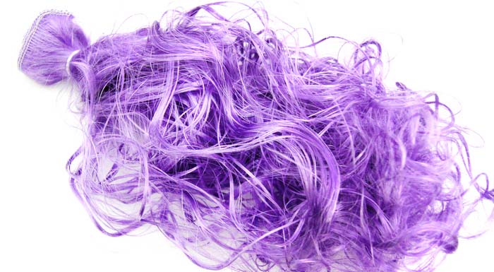 Трессы локоны д.30см ш.50см 23786 для кукол (2шт) цв.фиолетовый