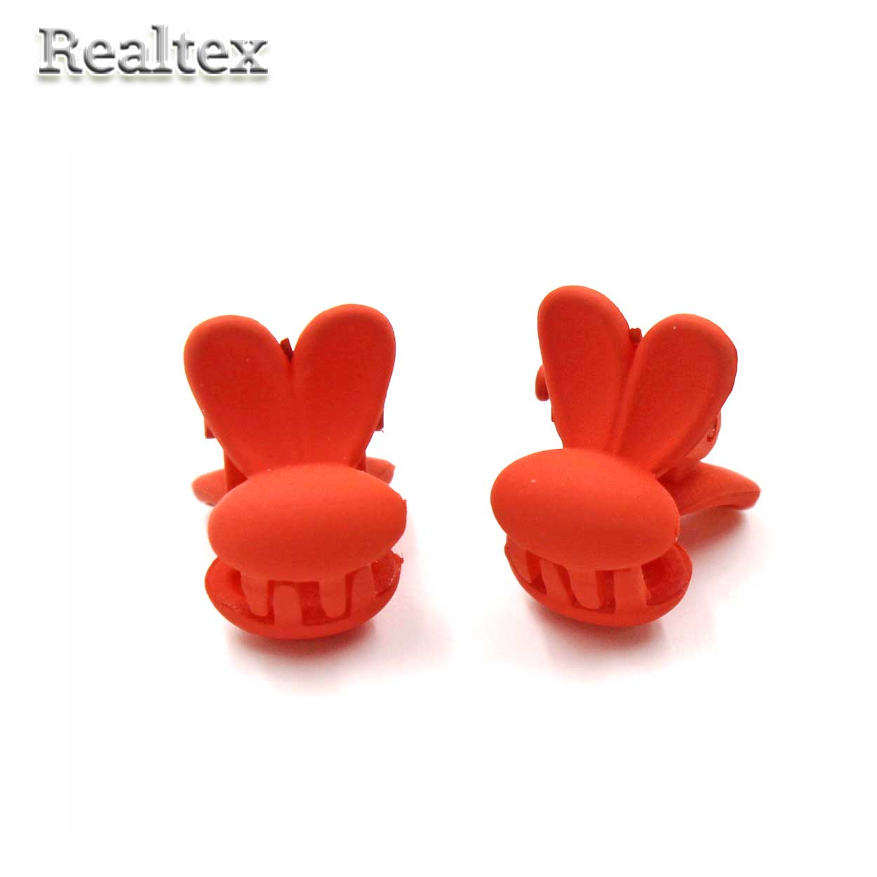 Заколка-краб мини 29552 "Зайка" (2шт) цв.терракот