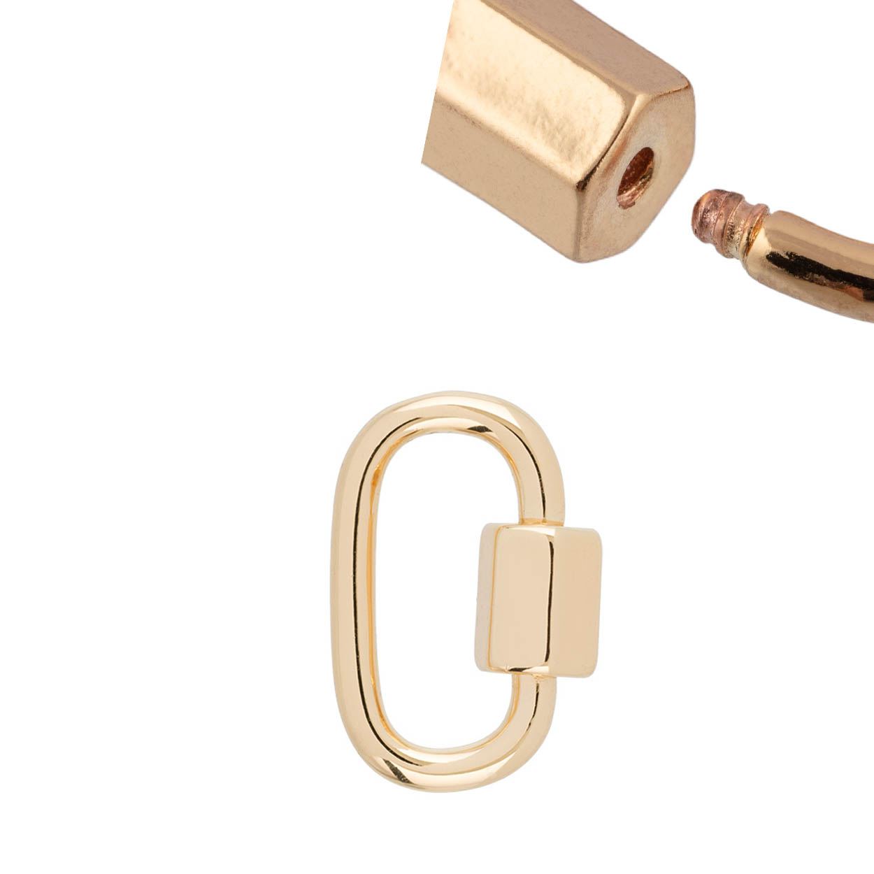 Застежка для бижутерии "Zlatka" карабин FMK-V03 "овал" 12*18мм цв.02 золото