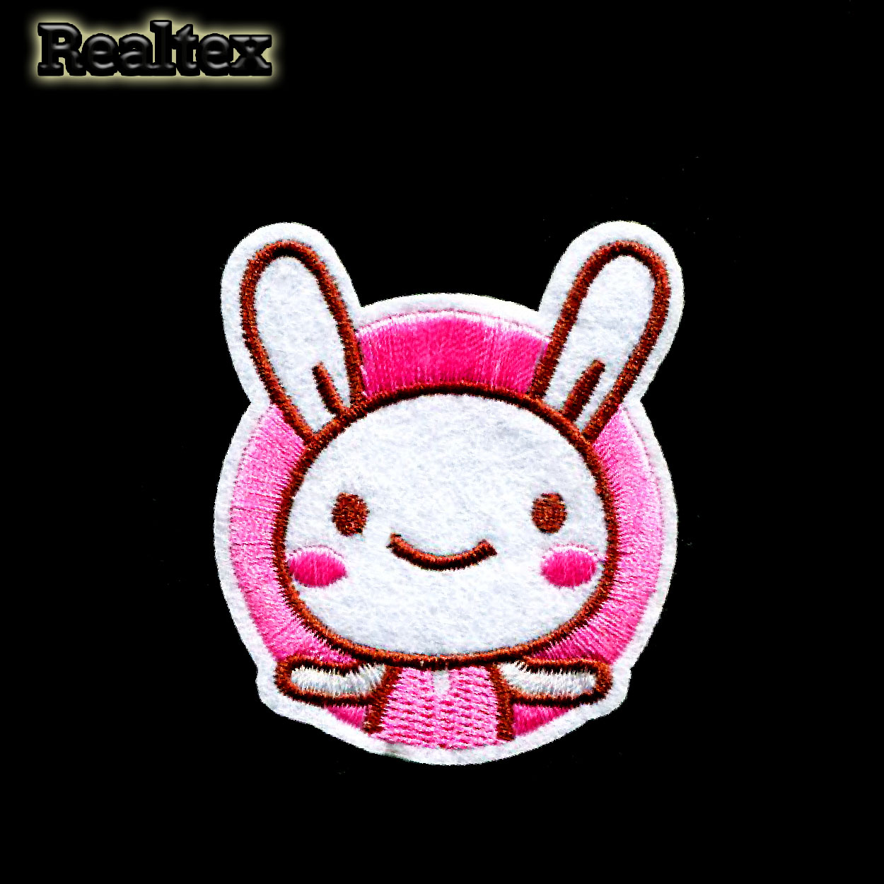 Термоаппликации детские Realtex RT-109 "Зайка" цв.бело-розовый