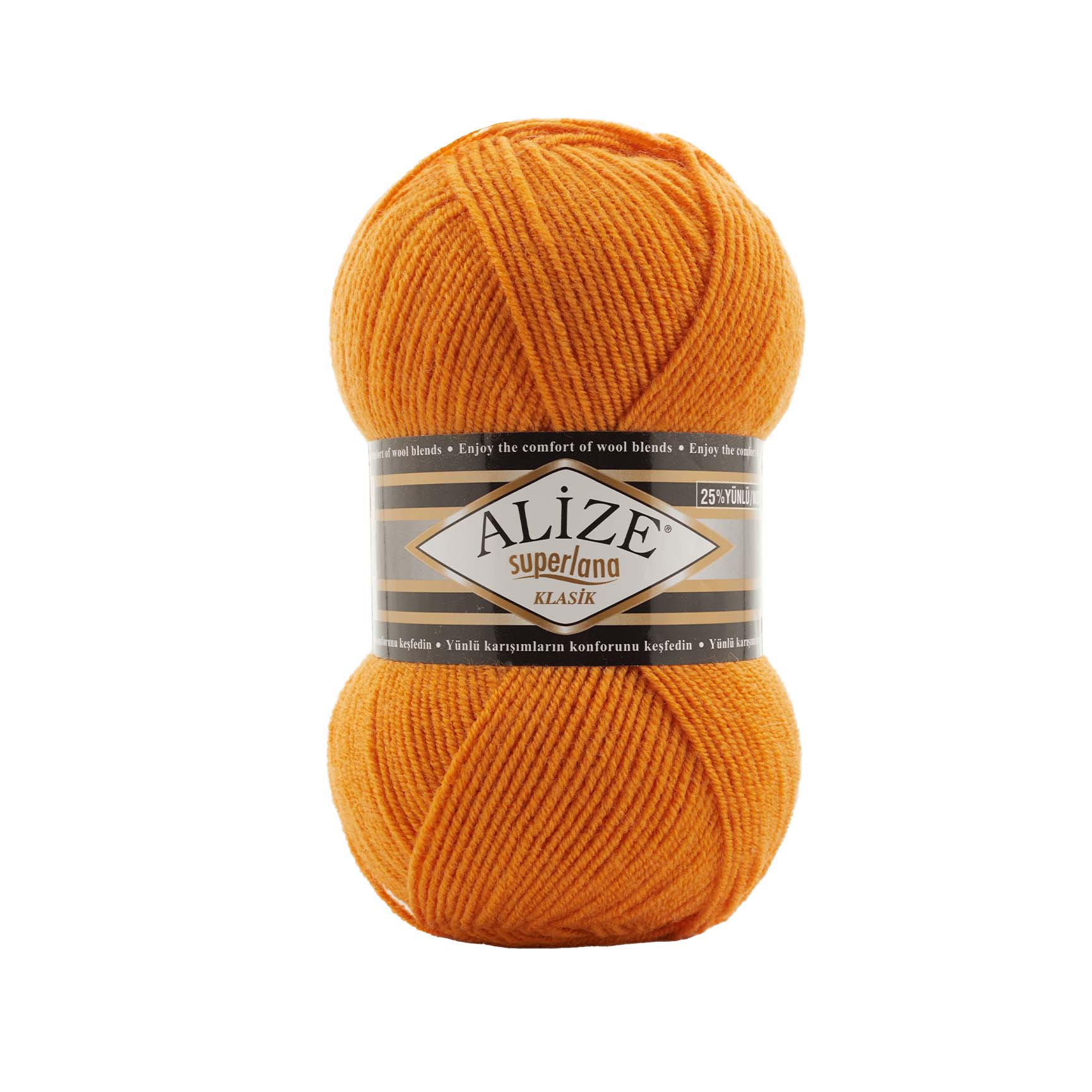Пряжа Alize "Super Lana Klasik" (100гр) цв.336 мандарин