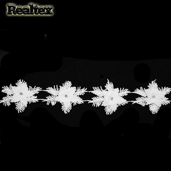 Кружево Realtex объемное 3D 60мм TJ-D318 Realtex цв.белый