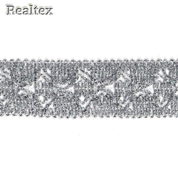 Тесьма металлизированная 33мм MTR-13 цв.серебро 