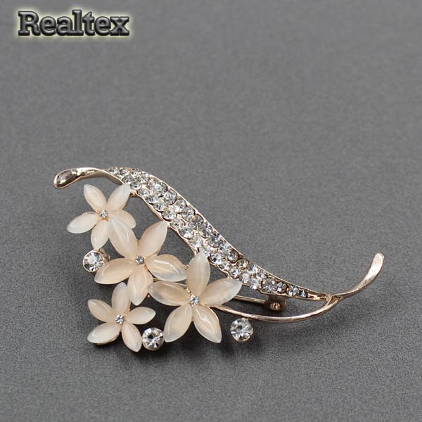 Брошь ювелирная Реалтекс R-083 "Букетик" цв.золото 