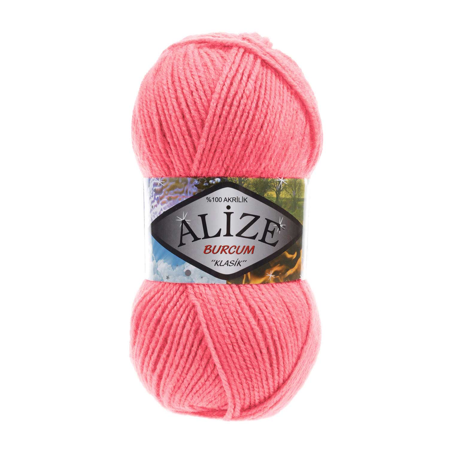 Пряжа Alize "Burcum Klasik" (100гр) цв.170 темный коралл
