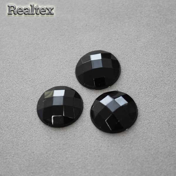 Стразы акриловые клеевые RS "Круг" 12мм цв.черный