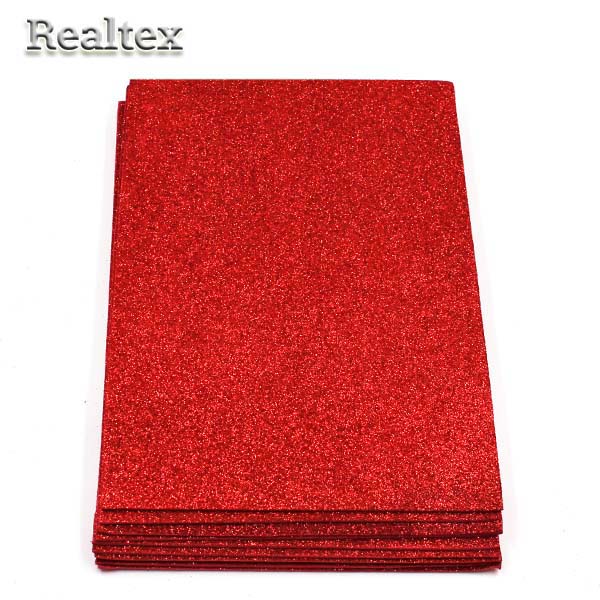 Фоамиран глиттерный Реалтекс 2мм цв.02 красный