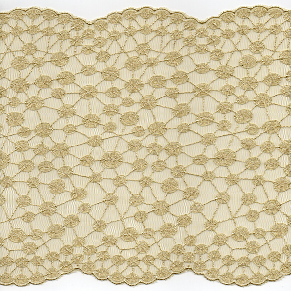 Кружево на сетке 225мм 54-4106 цв.1003 оливковый