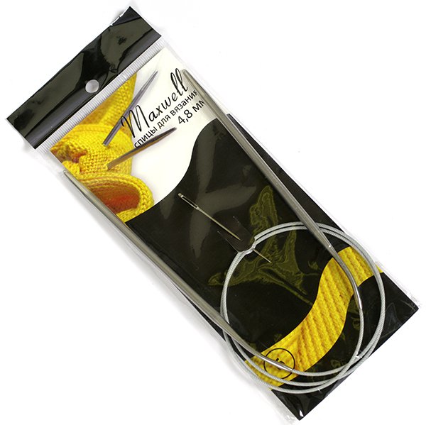 Спицы круговые на тросике 80см Maxwell Black №06 4,8мм 