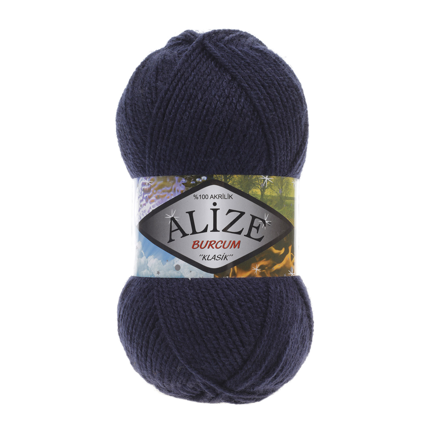 Пряжа Alize "Burcum Klasik" (100гр) цв.058 т.синий