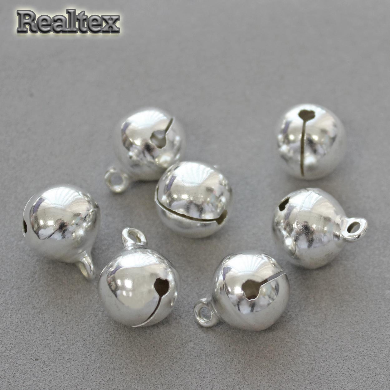 Бубенчики Realtex Premium металлические 14мм цв.серебро