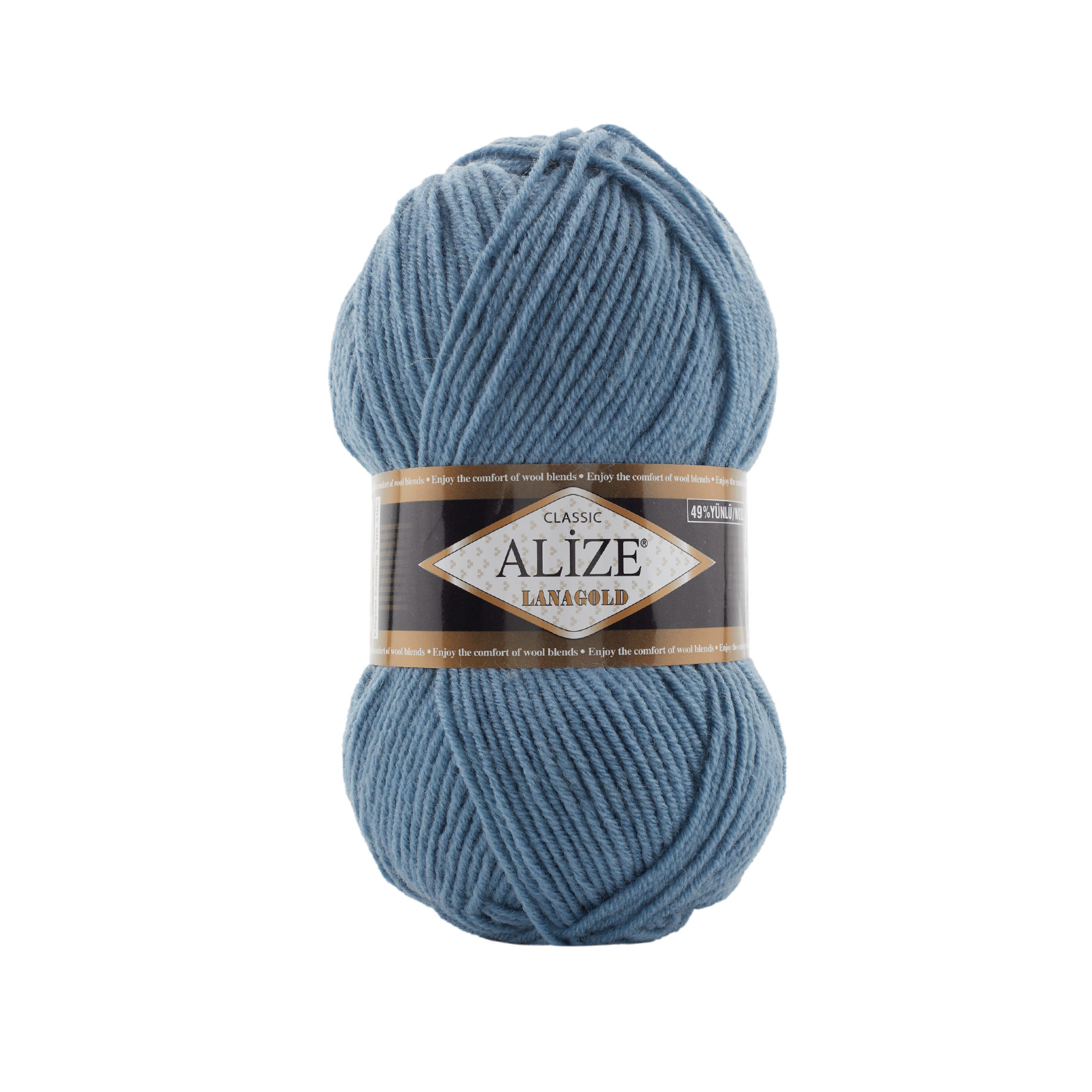 Пряжа Alize "Lana Gold" (100гр) цв.498 морская волна 