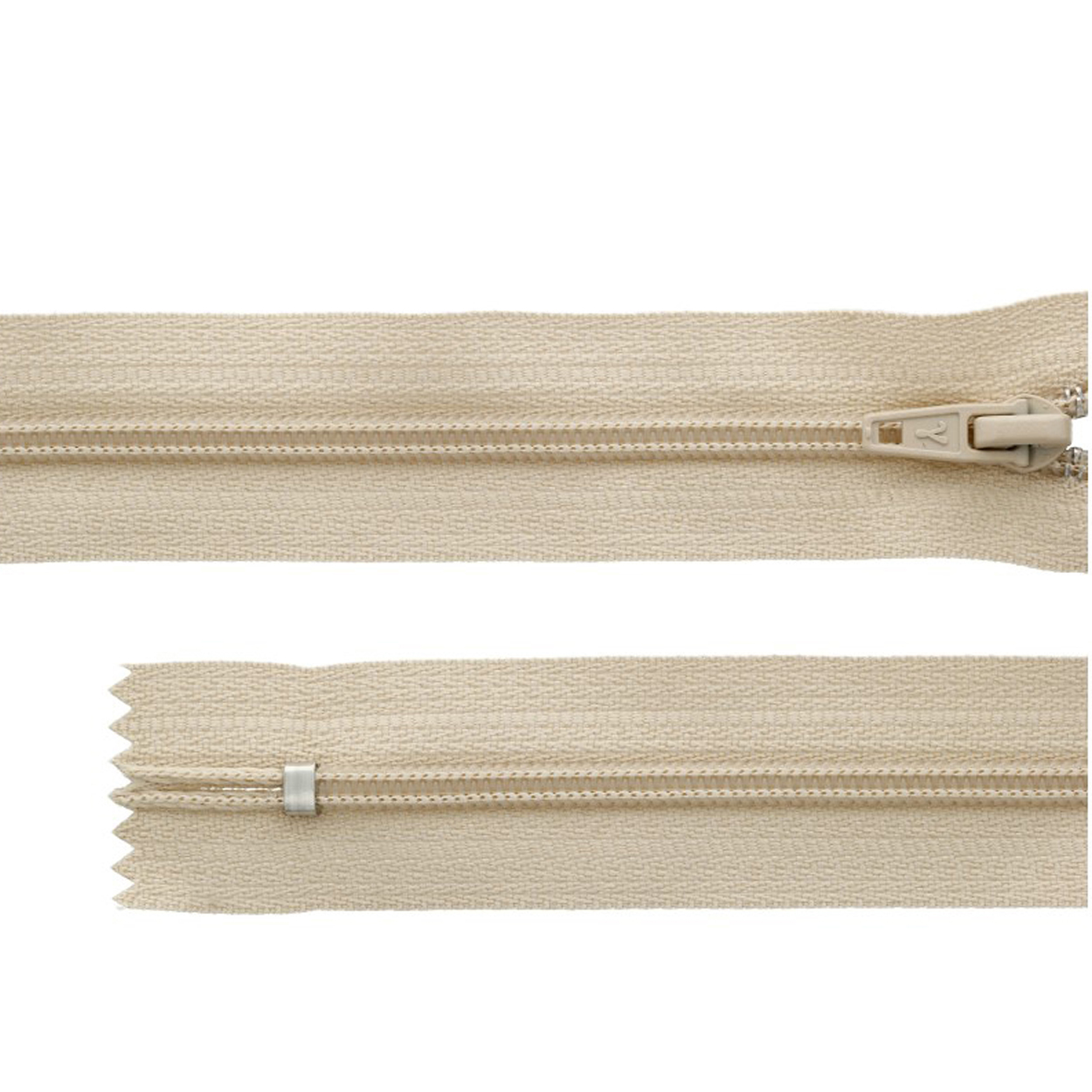 Молния витая G004A Т.4 20см неразъемная замок автомат цв.297 слоновая кость