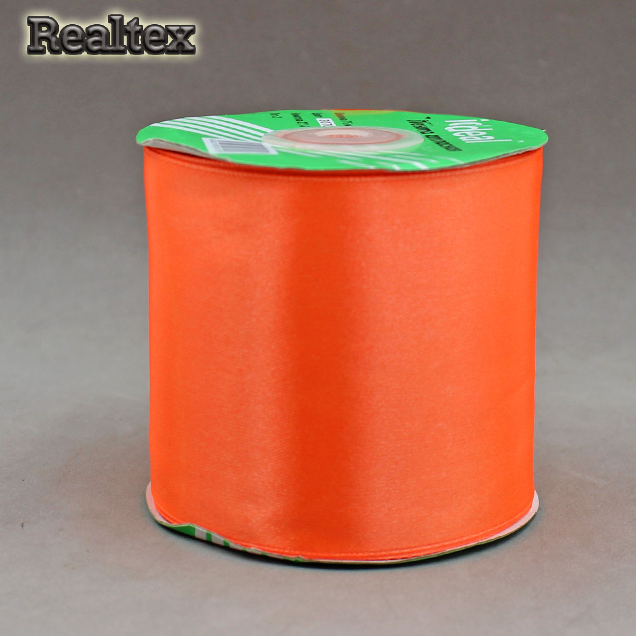 Лента атласная 75мм Реалтекс (27,4м) цв.ID 3070 оранжевый