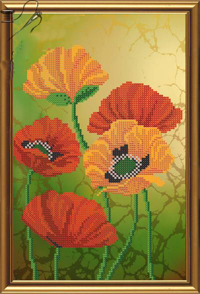 Набор для вышивания бисером НС Н-К-НС-4220 "Альпийские маки"
