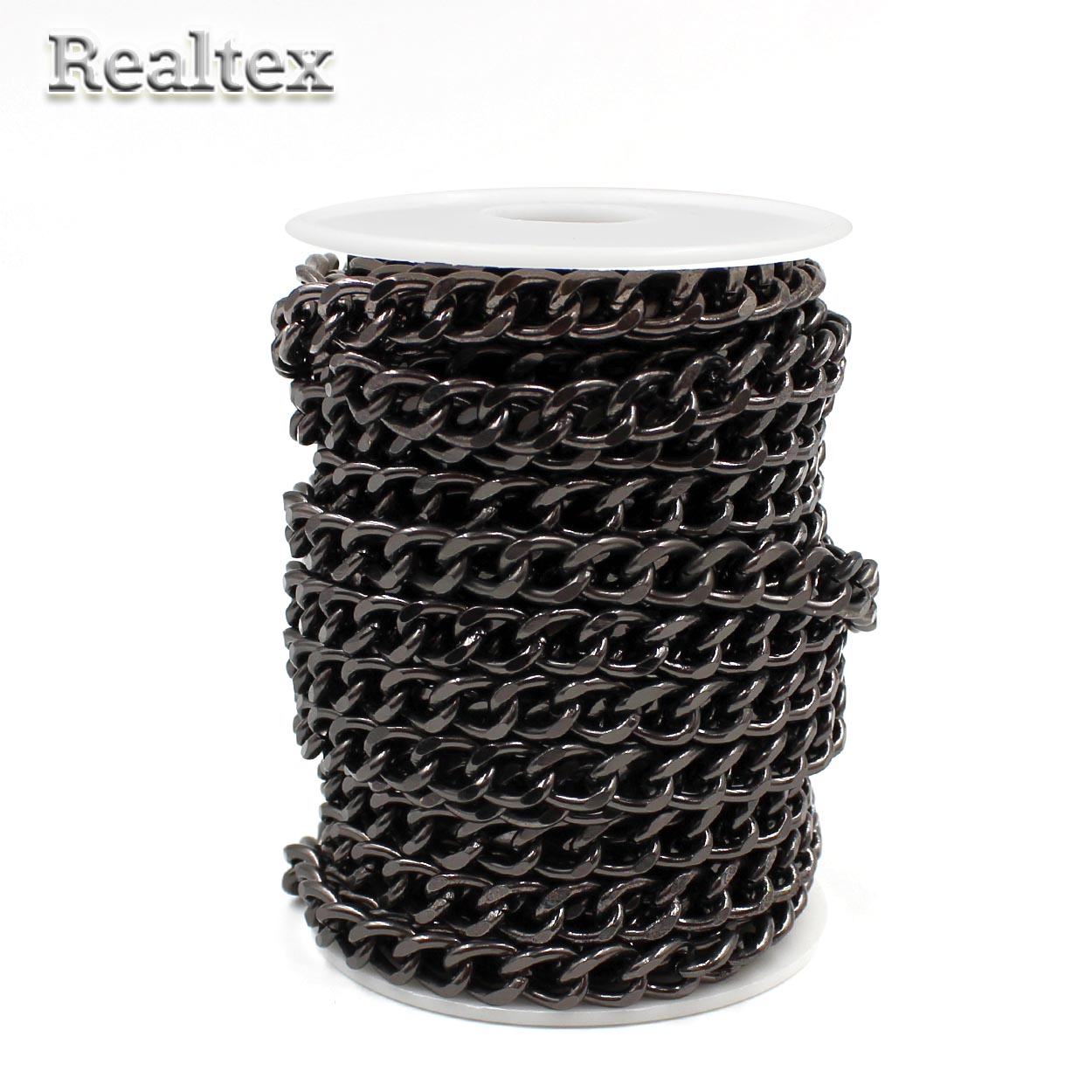 Цепочка декоративная RS B 8*11,5*2,0мм (10м) цв.черный никель 