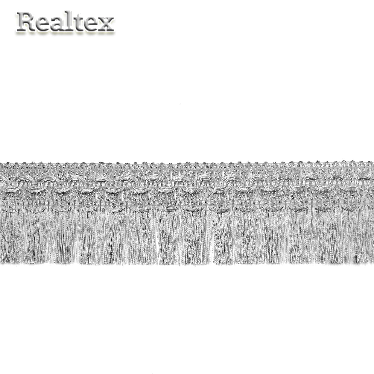 Бахрома металлизированная 40мм 1347 цв.серебро 