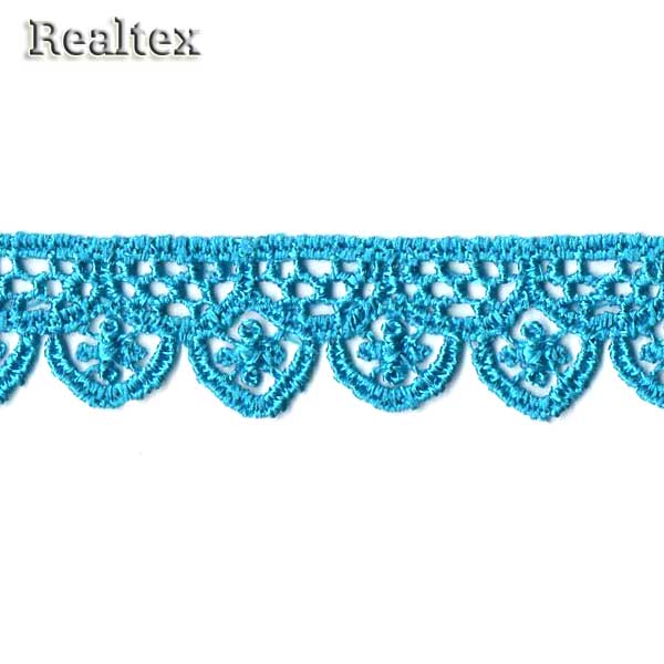 Кружево гипюр  17мм МА-409 цв.130 голубая бирюза