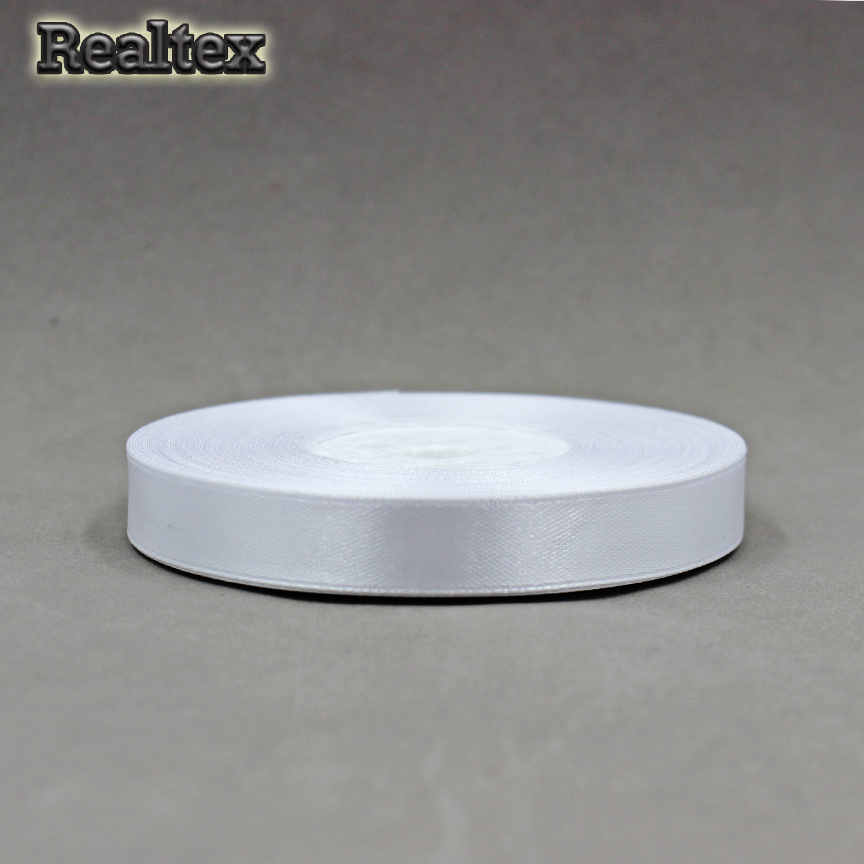 Лента атласная 12мм (27,4мм) Realtex цв.белый