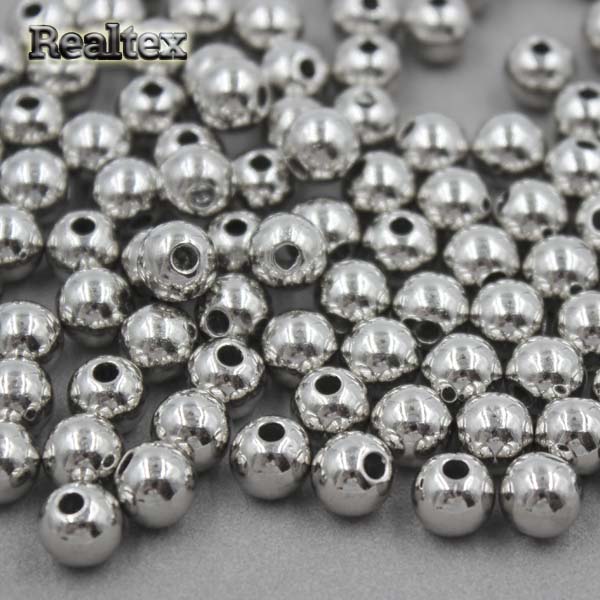 Бусины пластик Реалтекс 8мм Premium (100гр) цв.серебро