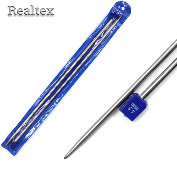 Спицы прямые металл Realtex № 4,5 мм 35см