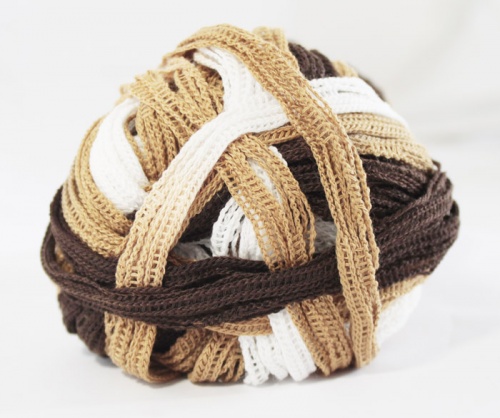 Пряжа "Оливия" (0,5кг) цв.0331 бежев./коричнев/белый