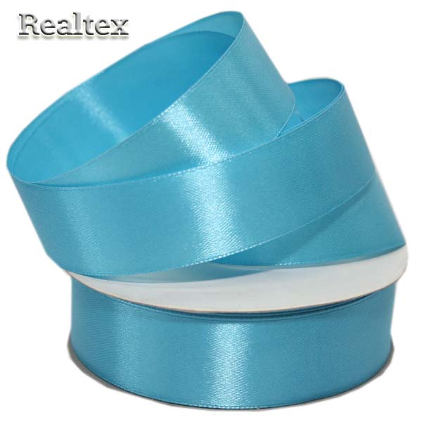 Лента атласная 25мм Realtex (32,9м) цв.020 бирюза