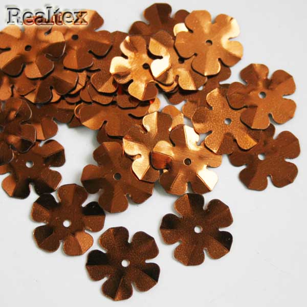 Пайетки "Астра" (10гр) "цветочки" 16мм цв.14 коричневый